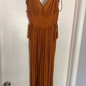 Women's Orange Sleeveless Pant Suit